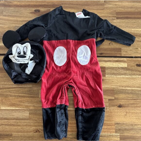 Disney Baby Mickey Mouse Hooded Costume Size 6-12 Months NEW HALLOWEEN PARTY - Picture 2 of 9